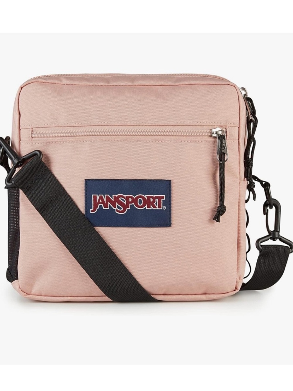 Jansport Blush Pink Crossbody Messenger Bag with Black Strap